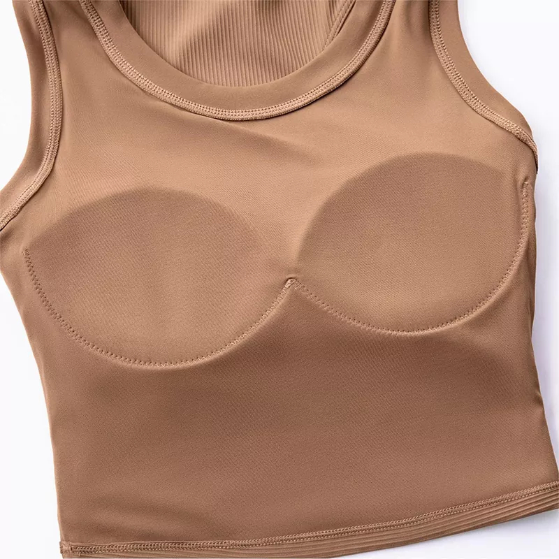Integrated Tight Fitting Racerback Vest Yoga Top