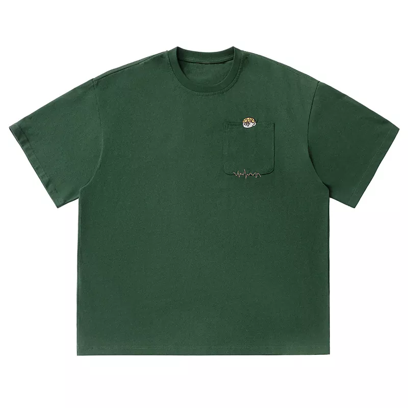 Vintage Embroidery Design Pure Cotton Short-Sleeve Men's T-Shirt