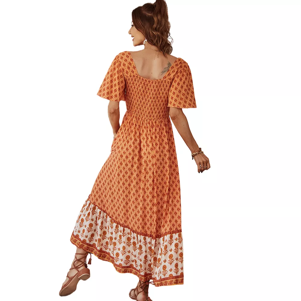 Floral Print Maxi Vacation Style Maxi Dress