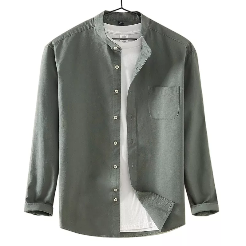 New Men's Cotton Casual Long Sleeve Shirt