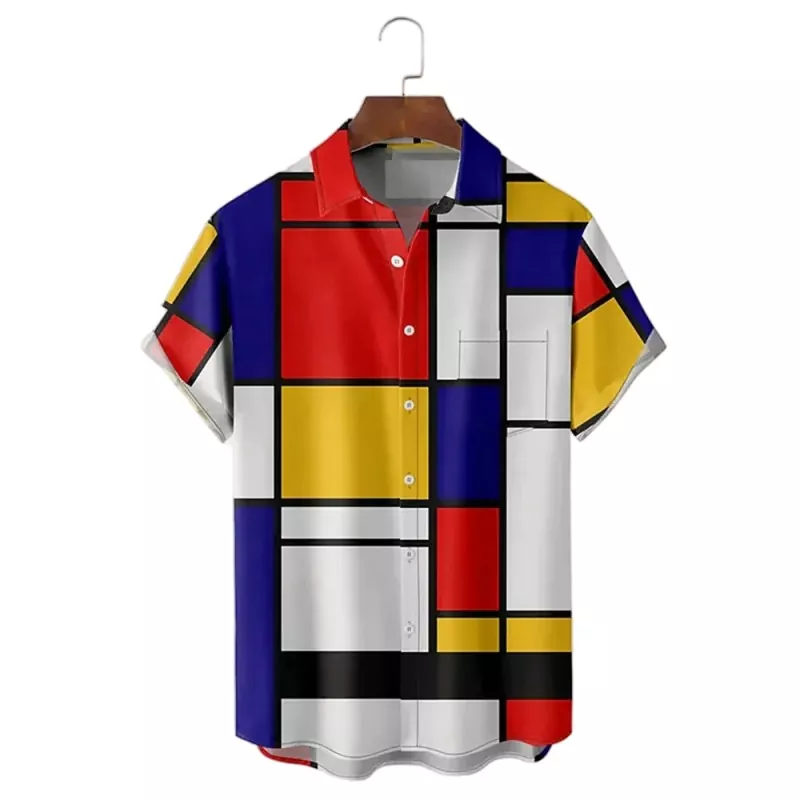 Printed Fashionable Men's Short Sleeve Shirt