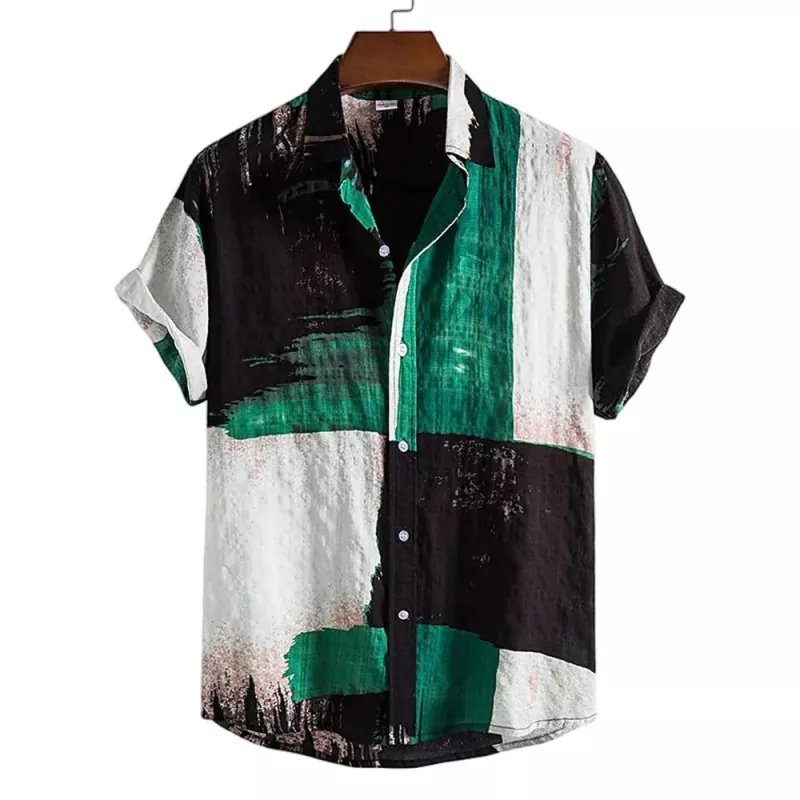 Printed Fashionable Men's Short Sleeve Shirt