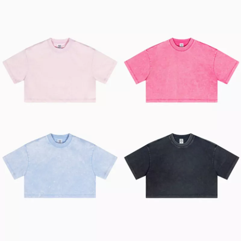 เสื้อยืดผู้หญิงแขนสั้นรายวัน Washed Vintage